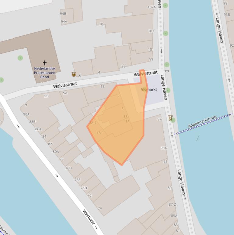 Kaart van postcodegebied 3111BN.