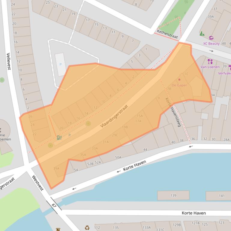 Kaart van postcodegebied 3111BP.