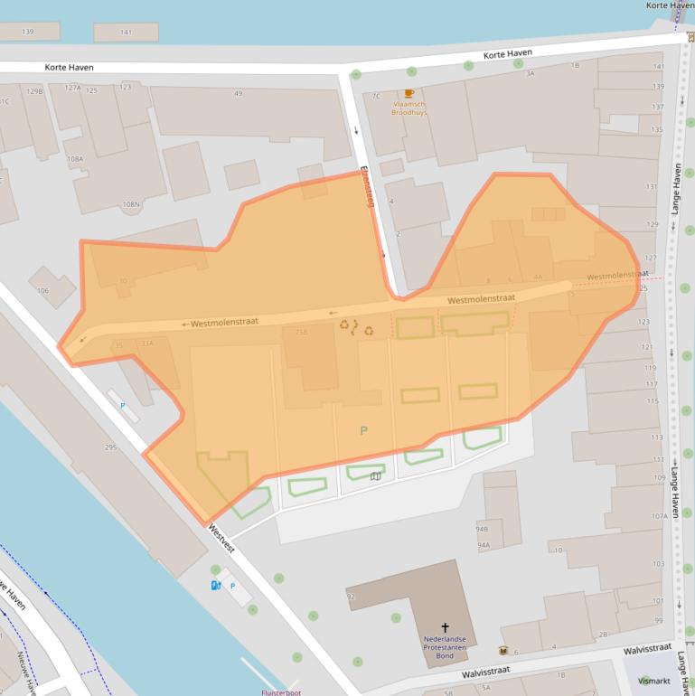 Kaart van postcodegebied 3111BS.