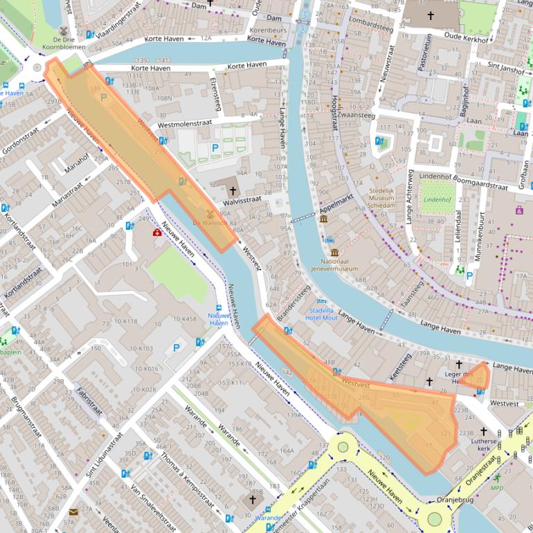 Kaart van postcodegebied 3111BT.