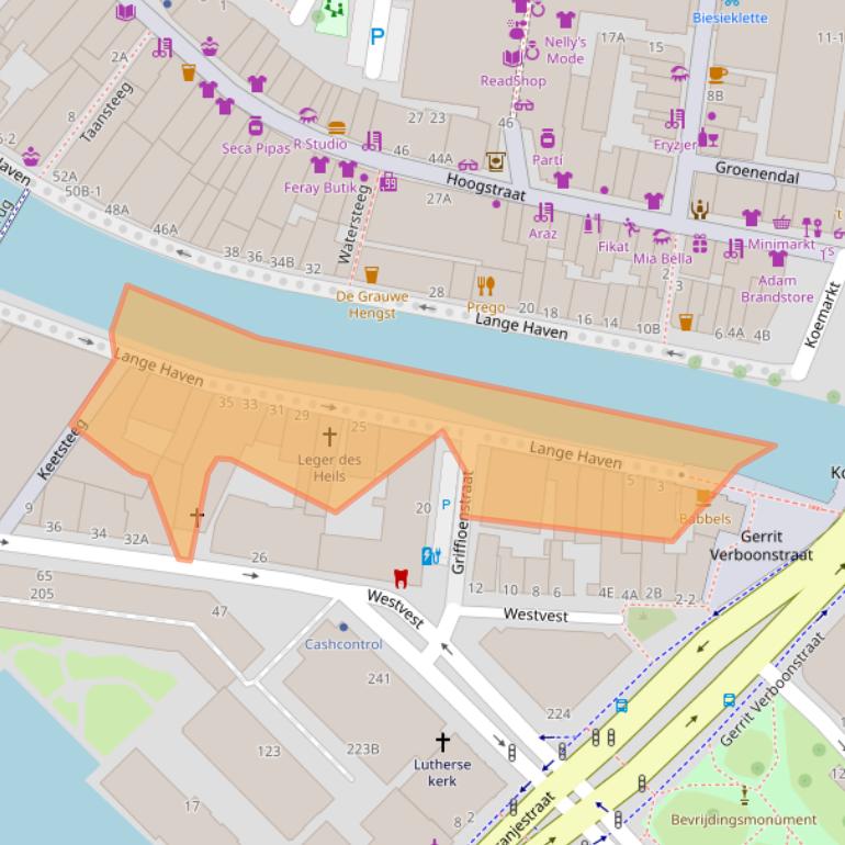 Kaart van postcodegebied 3111CA.