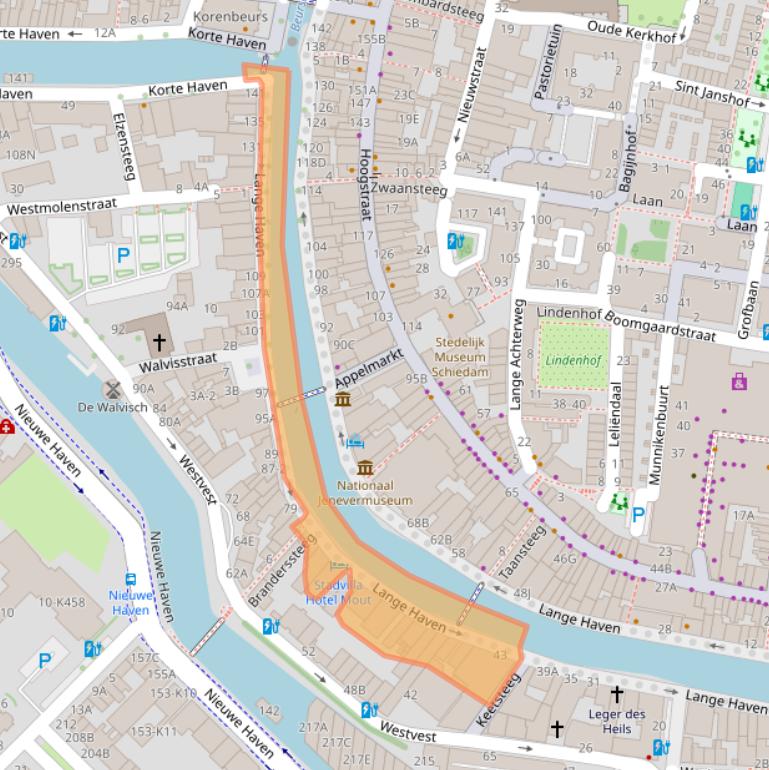 Kaart van postcodegebied 3111CB.