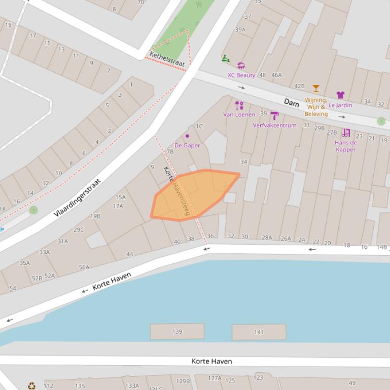 Kaart van postcodegebied 3111CL.