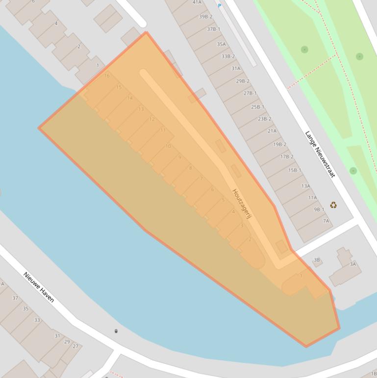 Kaart van postcodegebied 3111DZ.