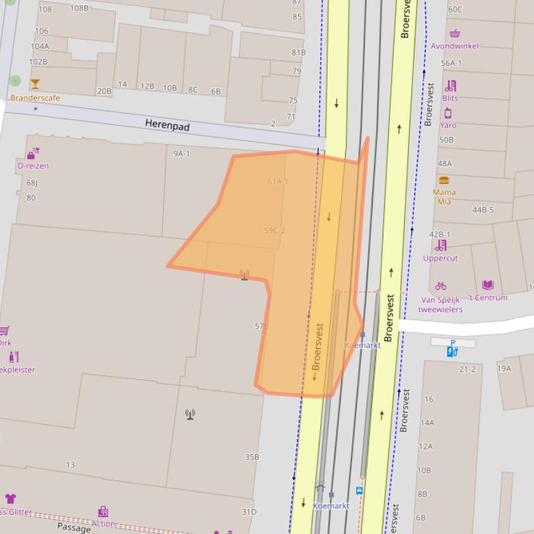 Kaart van postcodegebied 3111EC.