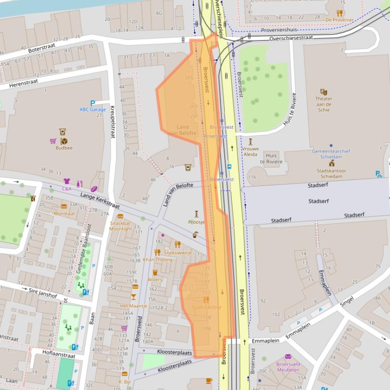 Kaart van postcodegebied 3111EE.