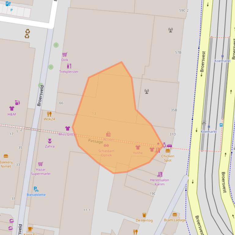 Kaart van postcodegebied 3111EH.