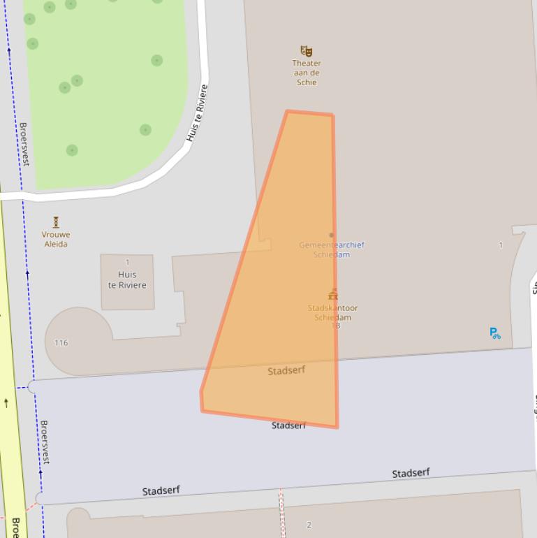 Kaart van postcodegebied 3111GA.