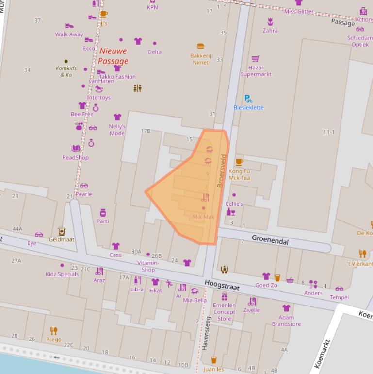 Kaart van postcodegebied 3111LC.