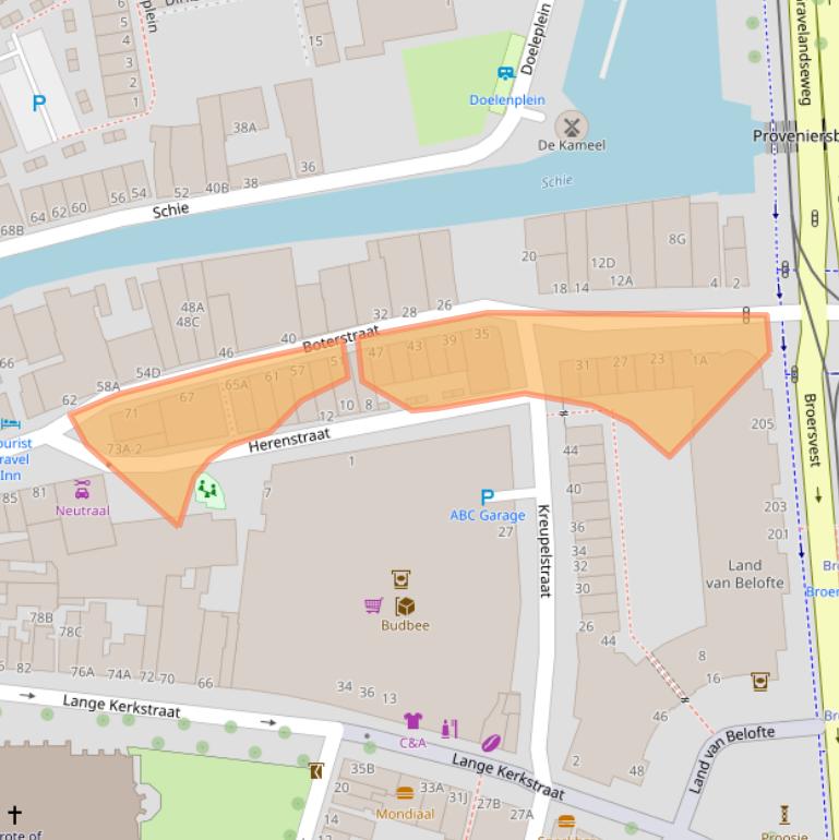 Kaart van postcodegebied 3111NA.