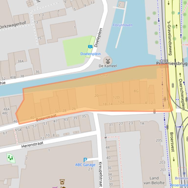 Kaart van postcodegebied 3111NC.