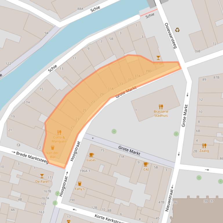 Kaart van postcodegebied 3111NH.