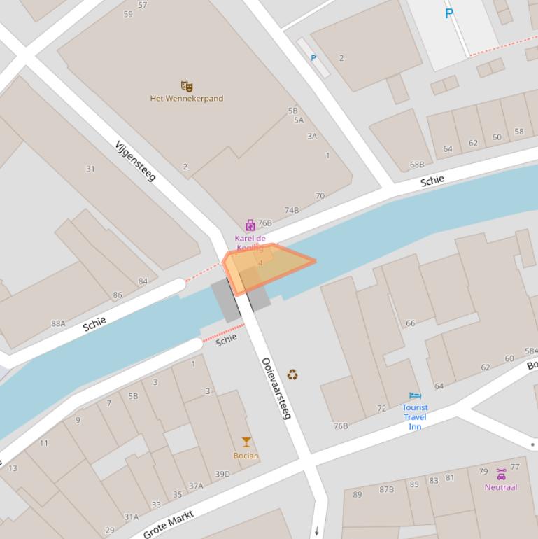 Kaart van postcodegebied 3111NV.