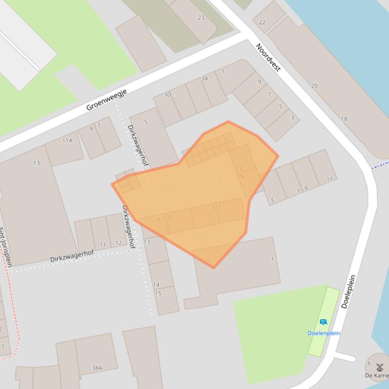 Kaart van postcodegebied 3111NX.