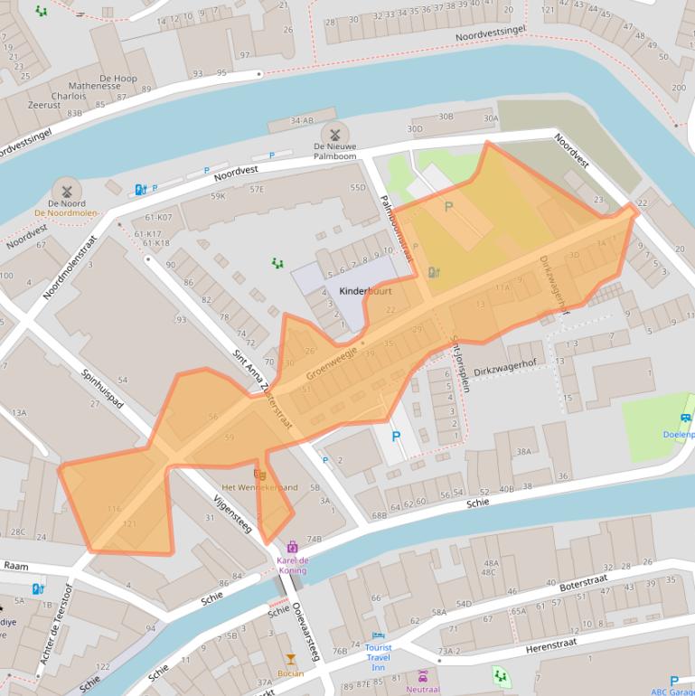 Kaart van postcodegebied 3111PB.