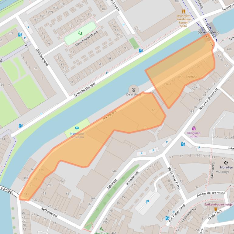Kaart van postcodegebied 3111PG.