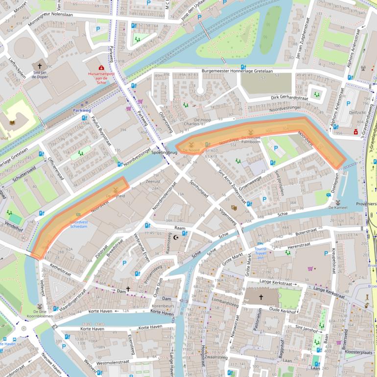 Kaart van postcodegebied 3111PH.