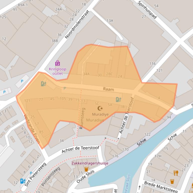 Kaart van postcodegebied 3111PL.