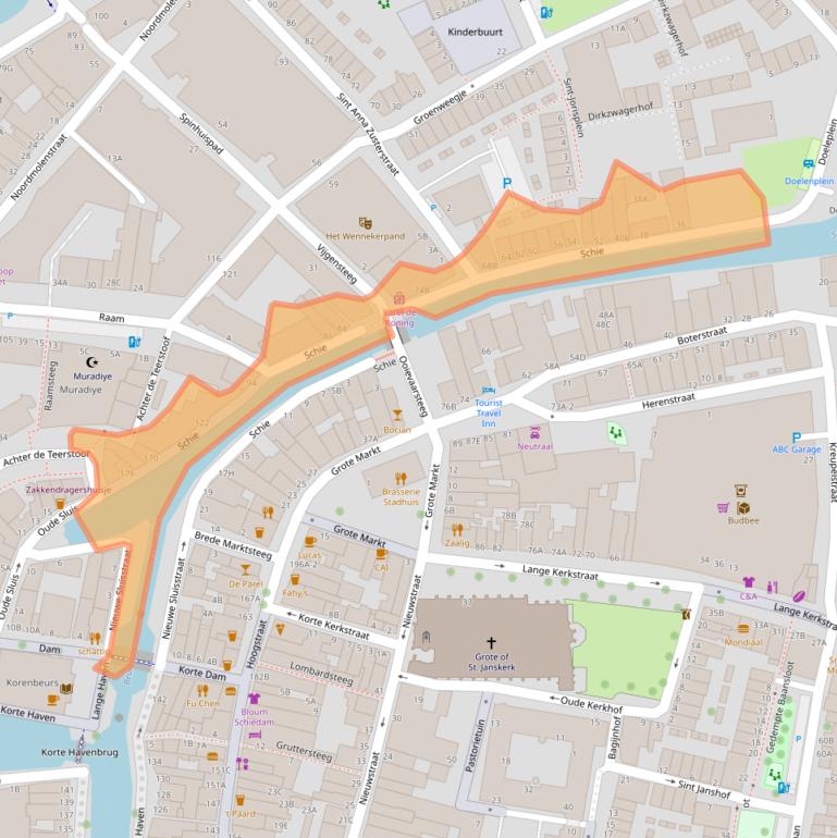 Kaart van postcodegebied 3111PN.