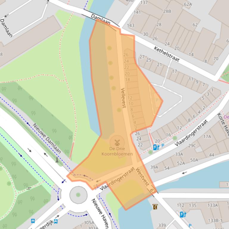 Kaart van postcodegebied 3111PR.