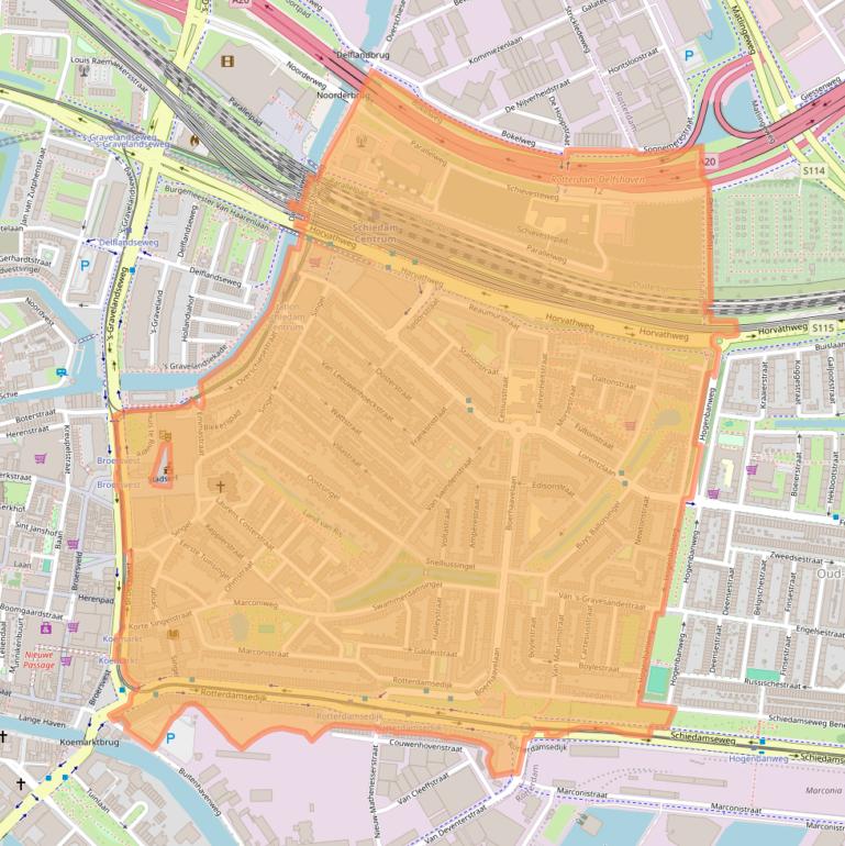 Kaart van postcodegebied 3112.