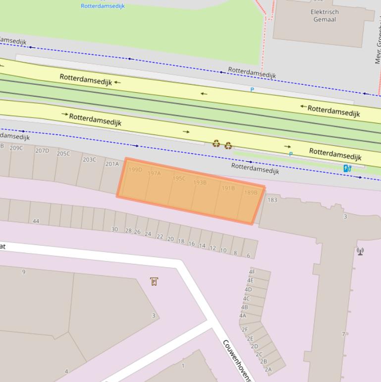 Kaart van postcodegebied 3112AE.