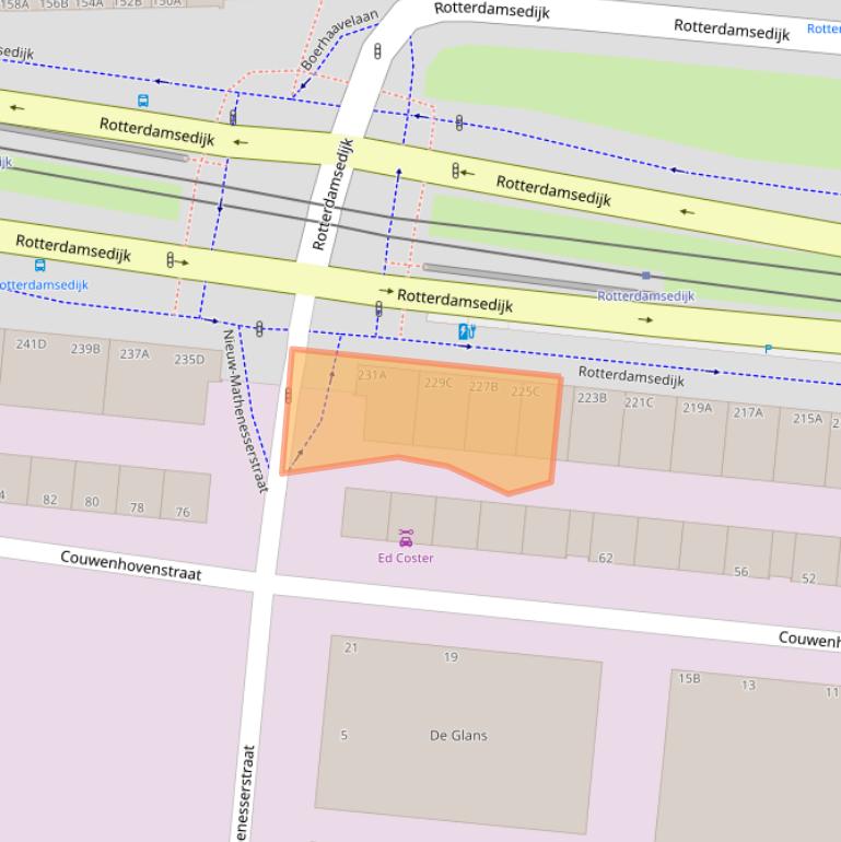 Kaart van postcodegebied 3112AJ.