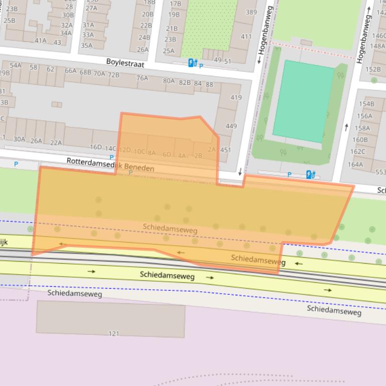 Kaart van postcodegebied 3112BA.