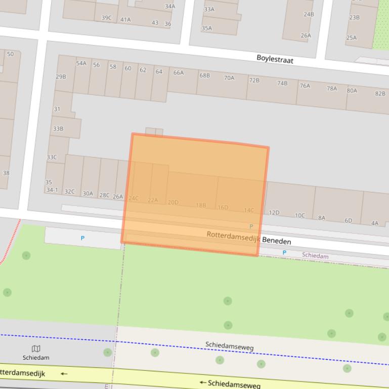 Kaart van postcodegebied 3112BB.