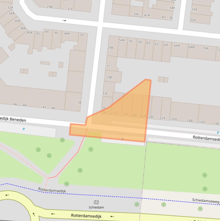 Kaart van postcodegebied 3112BC.