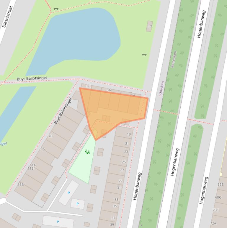 Kaart van postcodegebied 3112CA.