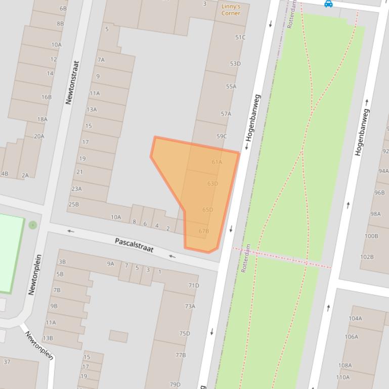 Kaart van postcodegebied 3112CG.