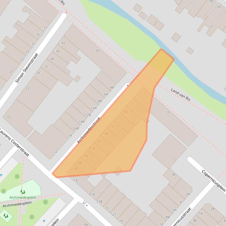 Kaart van postcodegebied 3112DA.