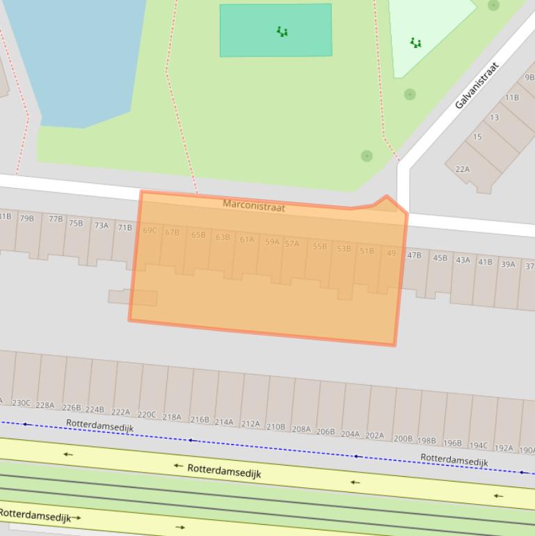 Kaart van postcodegebied 3112EK.