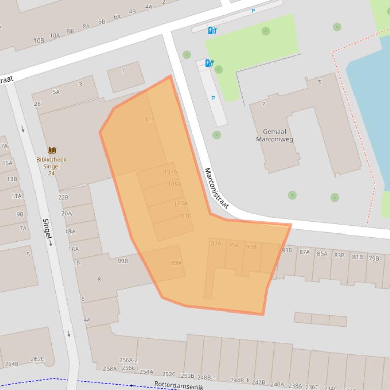 Kaart van postcodegebied 3112EM.