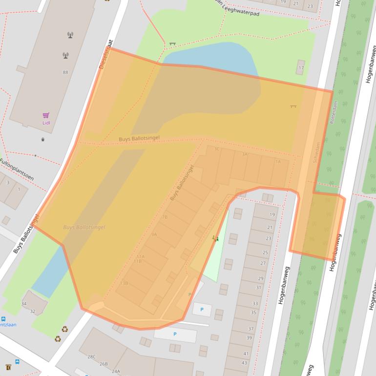 Kaart van postcodegebied 3112JA.
