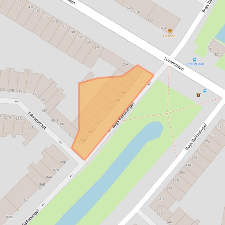 Kaart van postcodegebied 3112JE.