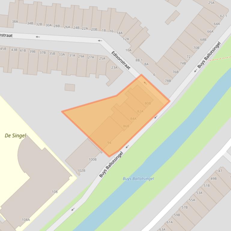 Kaart van postcodegebied 3112JG.