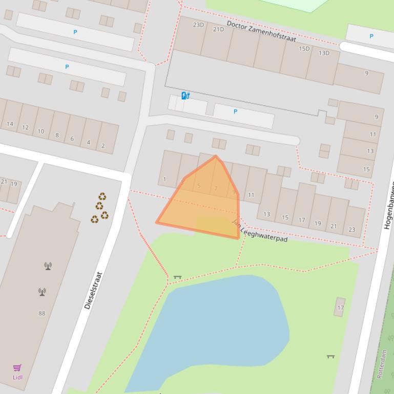 Kaart van postcodegebied 3112KD.