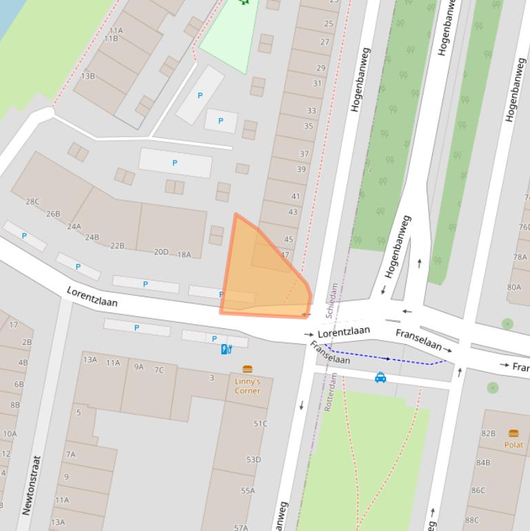 Kaart van postcodegebied 3112KJ.