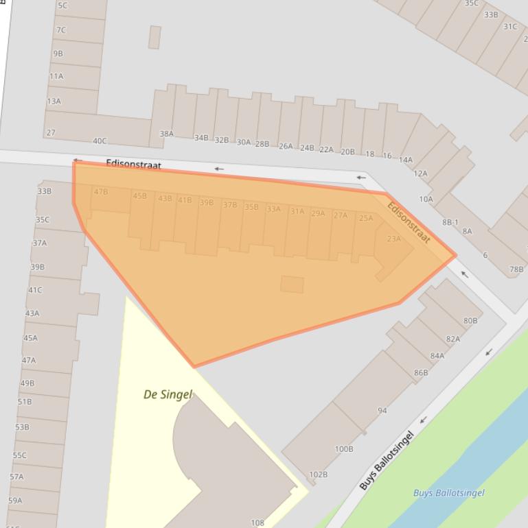 Kaart van postcodegebied 3112LS.