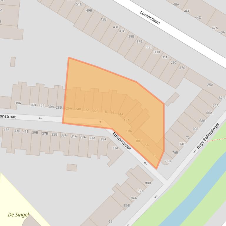 Kaart van postcodegebied 3112LV.