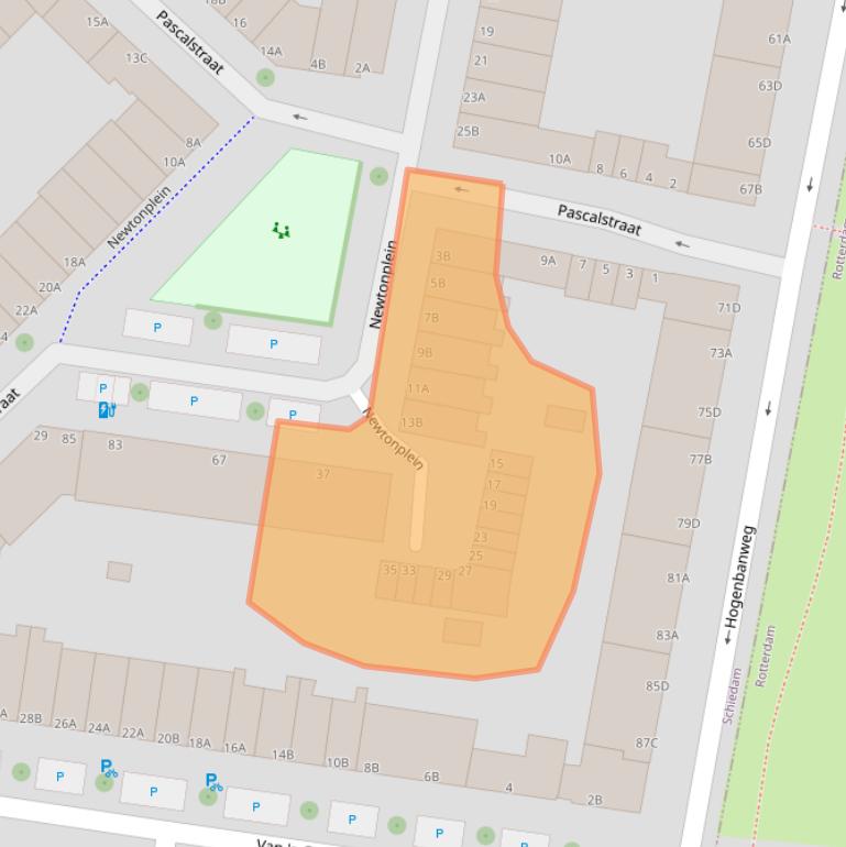 Kaart van postcodegebied 3112WB.