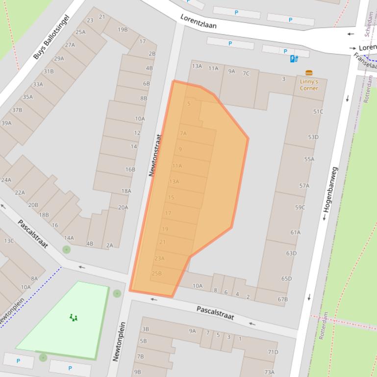 Kaart van postcodegebied 3112WE.