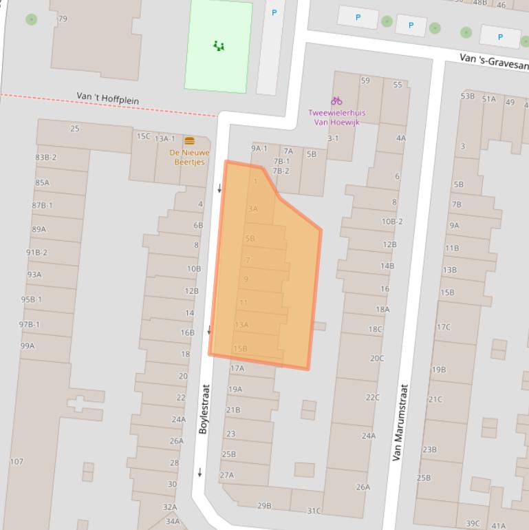 Kaart van postcodegebied 3112XA.