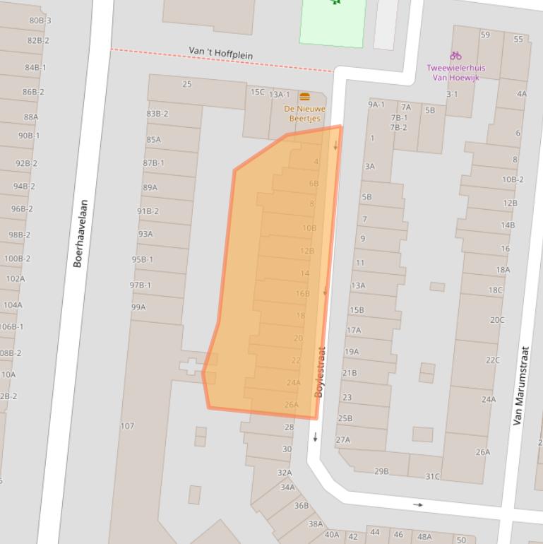 Kaart van postcodegebied 3112XD.