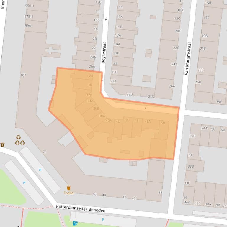 Kaart van postcodegebied 3112XE.