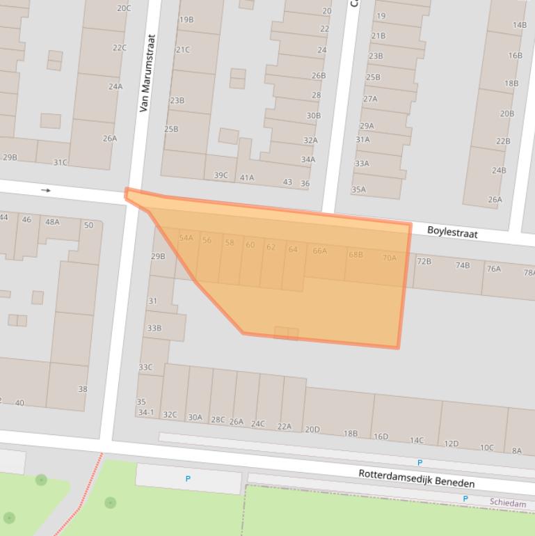 Kaart van postcodegebied 3112XG.