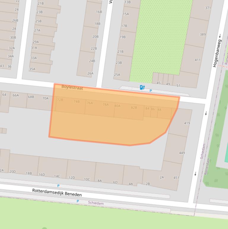 Kaart van postcodegebied 3112XH.