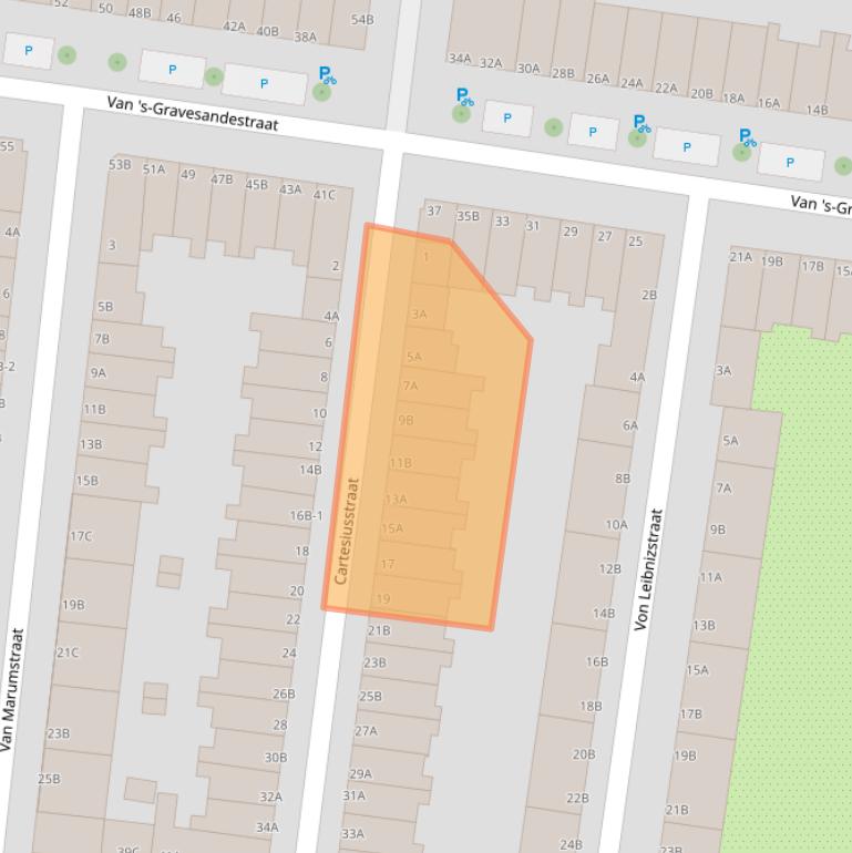 Kaart van postcodegebied 3112XJ.